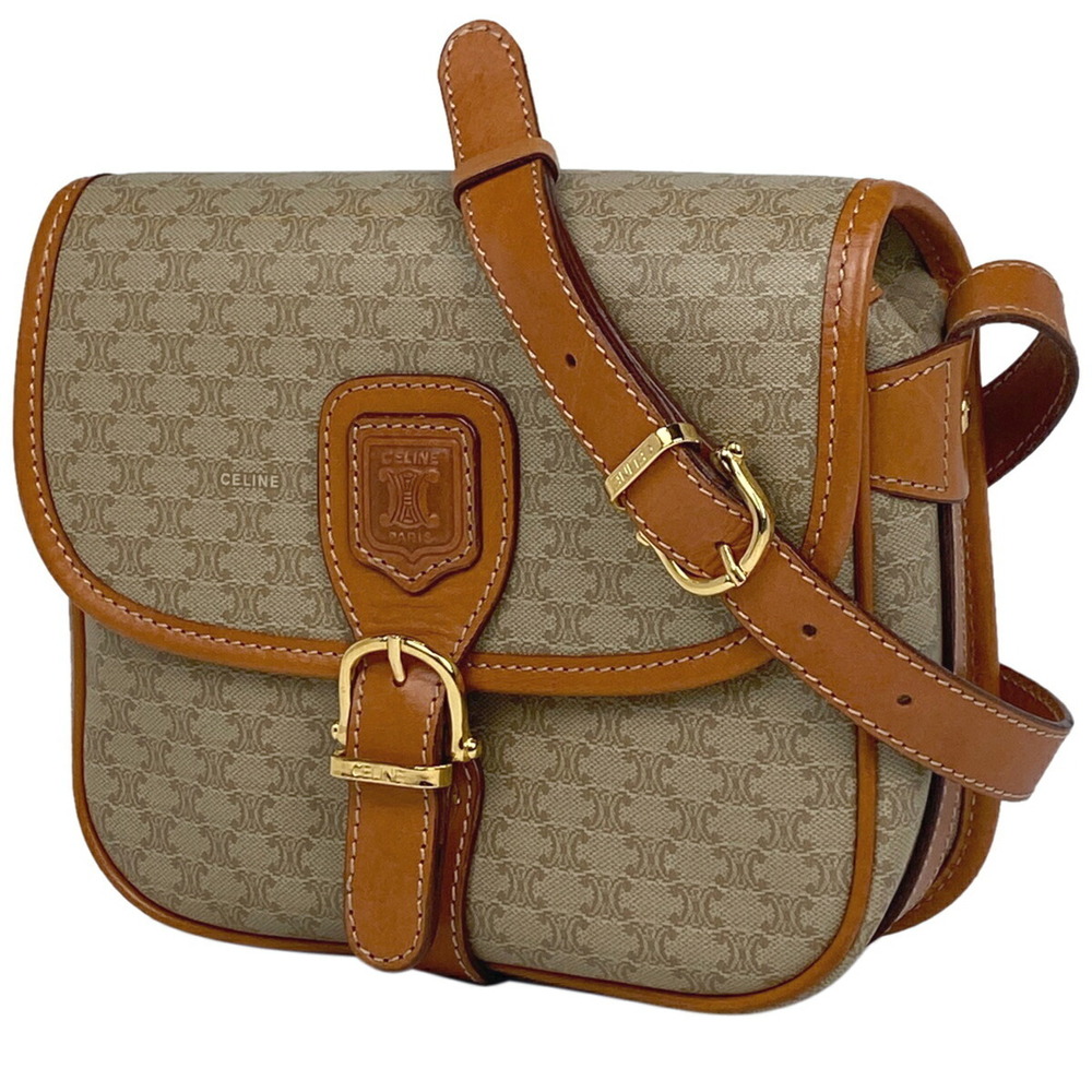 Celine Macadam shoulder bag all over canvas brown